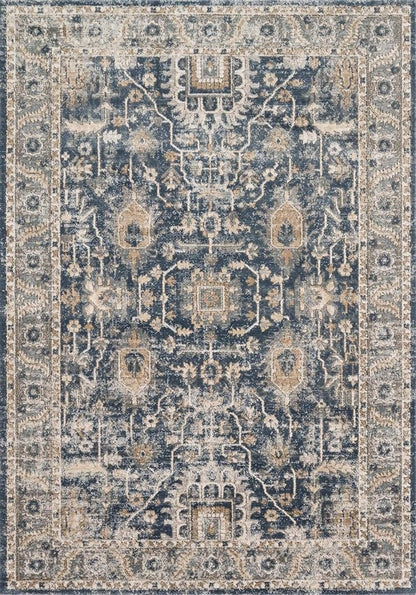 Loloi Teagan Collection TEA-03 Denim/Pebble 11'-6" x 15' Area Rug, Large, Soft Neutral Rug, High-Traffic for Living Room, Bedroom, Home Office, Dining Area