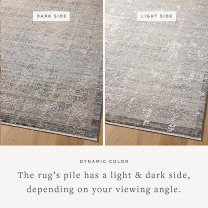 Loloi Amber Lewis Alie Collection ALE-04 Sky/Stone 2'-3'' x 3'-10'', .13'' Pile Height, Accent Rug