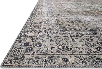 Loloi Layla Collection LAY-06 Taupe/Stone 5'-0" x 7'-6" .13" Thick Area Rug, Soft, Durable, Vintage Inspired, Distressed, Low Pile, Non-Shedding, Easy Clean, Printed, Living Room Rug