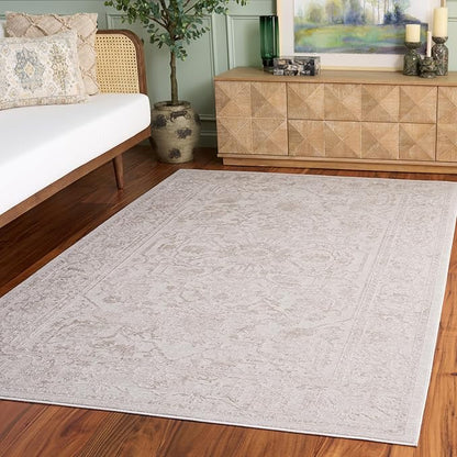 SAFAVIEH Area Rug 3x5 - Reflection Collection - Cream & Ivory, Non-Shedding & Easy Cleaning, Ideal for Entryway, Living Room, Bedroom (RFT665D)