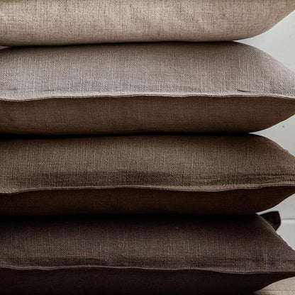 Foindtower Set of 2, Decorative Linen Soild Throw Pillow Covers Soft Accent Euro Cushion Case Farmhouse Neutral Pillowcase for Chair Couch Sofa Bedroom Living Room Home Decor 24 x 24 Inch Brown Tan