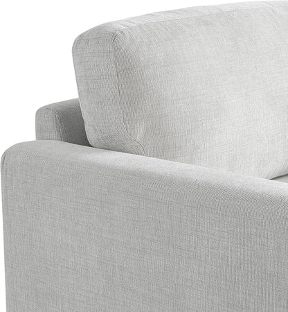Studio Living® Matthew 39.8" Arm Chair, Mid-Century Modern, Pocket Coil Comfort, Metal Brushed Bronze Legs, Chenille Fabric, Ivory