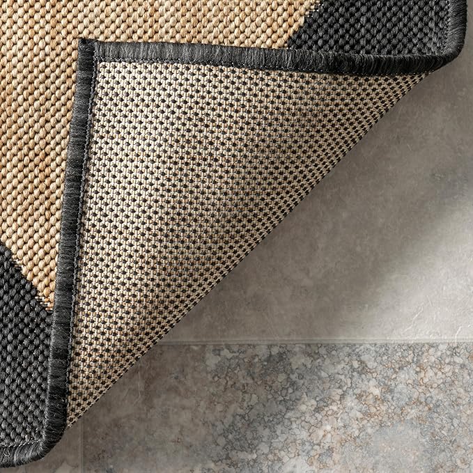 nuLOOM 4' x 6' Outdoor Performance Area Rug, Stain Resistant, Weather Resistant, High Traffic, Patio, Balcony, Outside, Sabina Dark Grey