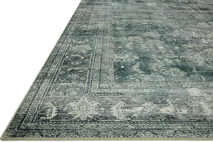 Loloi Magnolia Home by Joanna Gaines Banks Collection BAN-03 Blue/Lagoon 8'-6" x 11'-6", .13" Pile Height, Machine Washable, Area Rug