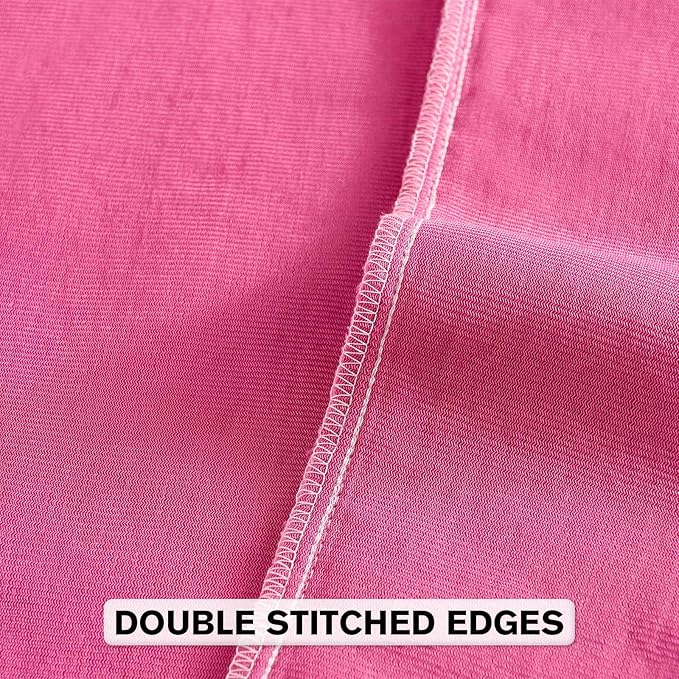 FUTEI Hot Pink Chenille Throw Pillow Covers 16x16 Inch Set of 2,Soft Striped & Diamond Textured Cushion Cases,Modern Home Decor for Couch Living Room