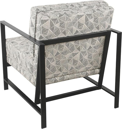 HomePop Modern Metal Frame Accent Chair Home Décor|Accent Chairs for Living Room & Bedroom - Gray Lines