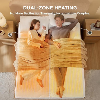 Bedsure Heated Mattress Pad King - Bed Warmer with Memory & Preheat Functions, 12-Hour Auto Off & 10 Heat Settings, Dual Controllers, Fast Heating, Coral Fleece Electric Mattress Pad King, 78"x80"
