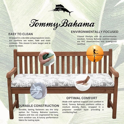 Tommy Bahama Bench Cushion, 48" X 16" X 2.5", Tropical Chrome
