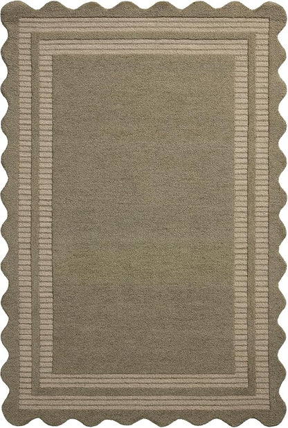 Loloi Chris Loves Julia Scottie Collection SCO-01 Olive/Pebble 3'-6" x 5'-6", .87" Pile Height, Accent Rug