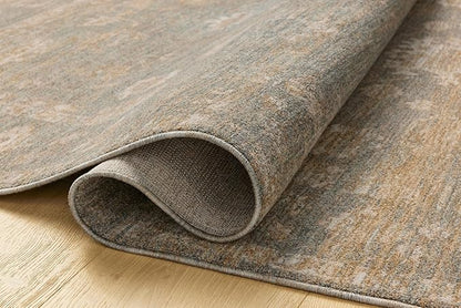 Loloi Chris Loves Julia Louisa Collection LOI-04 Lagoon/Ivory 2'-7" x 12'-0", .38" Pile Height, Runner Rug