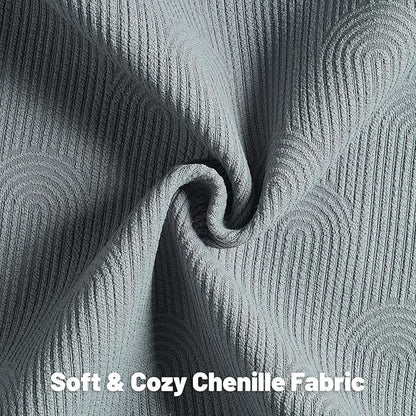 FUTEI Dark Grey Chenille Decorative Throw Pillow Covers 16x16 Inch Set of 2,Soft Cozy Striped Geometric Patterns Cushion Case,Modern Home Decor for Couch Bed Living Room