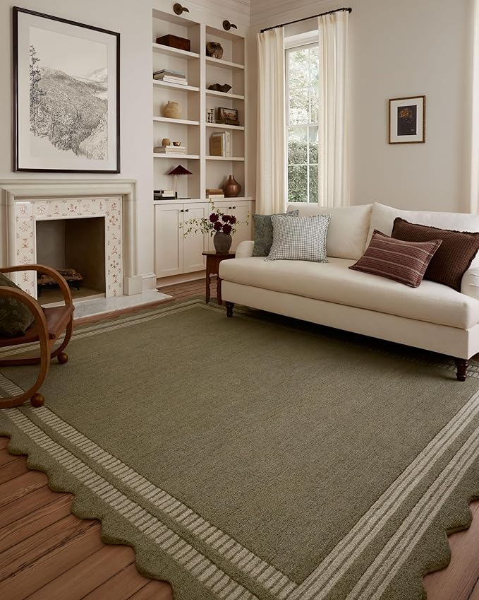 Loloi Chris Loves Julia Scottie Collection SCO-01 Olive/Pebble 9'-3" x 13', .87" Pile Height, Area Rug