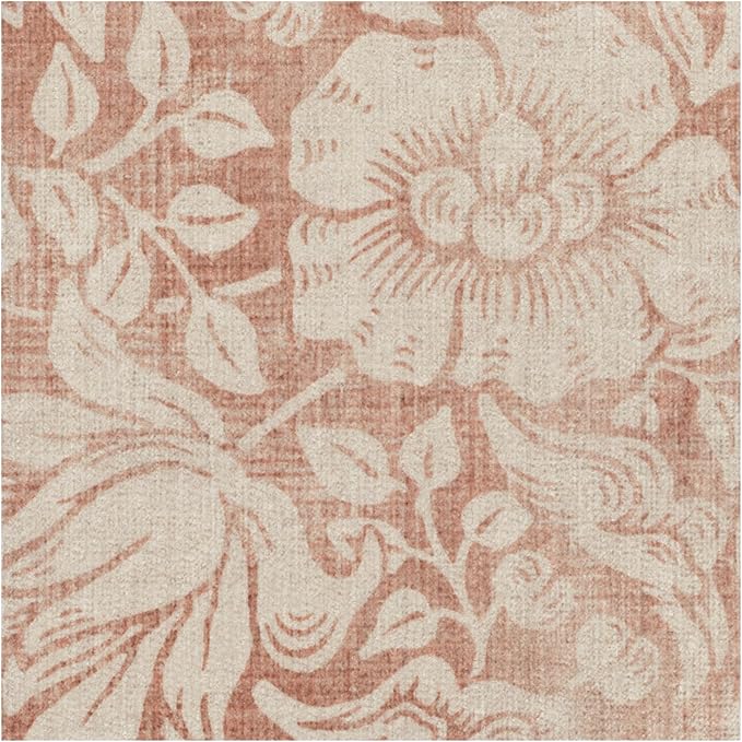 RUGGABLE x Morris & Co Washable Runner Rug – Mallow Rust Red 2.5x7, Stain-Resistant, Non-Slip Hallway Runner – Machine Washable Rug for Hallway, Entryway, Living Room & Kitchen–with Cushioned Pad