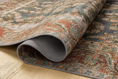 Loloi Chris Loves Julia Jules Collection JUL-10 Ocean/Spice 8'-6" x 11'-6", .13" Pile Height, Area Rug