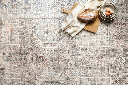 Loloi Chris Loves Julia Jules Collection JUL-07 Natural/Ocean 2'-3'' x 3'-9'', .13" Pile Height, Accent Rug