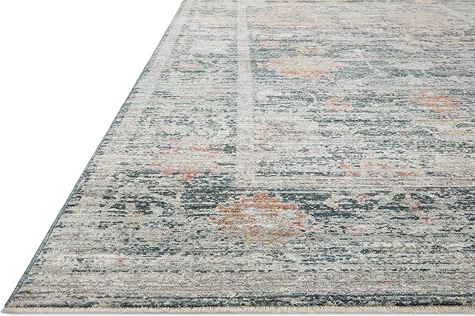 Loloi Magnolia Home by Joanna Gaines Millie Collection MIE-01 Blue/Multi 2'-7" x 10'-0", .25" Pile Height, Runner Rug