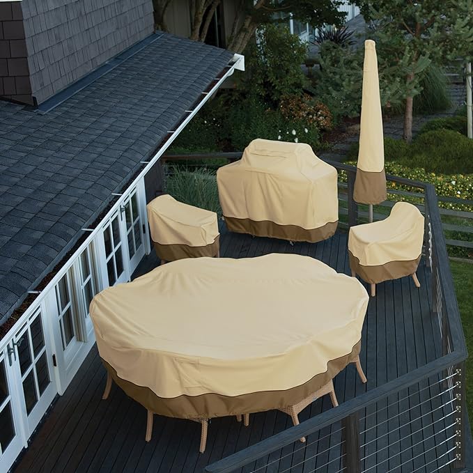 Classic Accessories Veranda Water-Resistant 38 Inch Deep Seated Patio Lounge Chair Cover, 2-Pack, Patio Furniture Covers