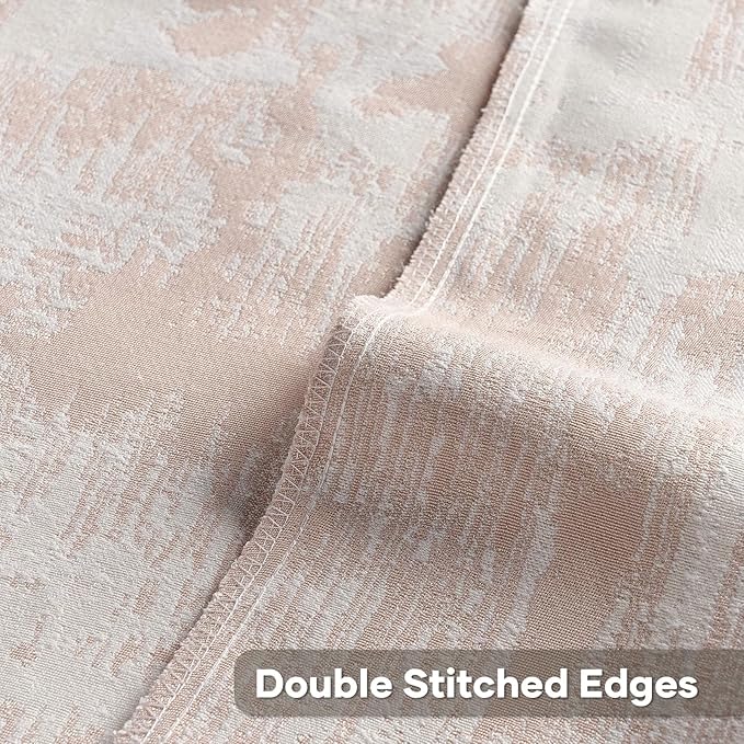 FUTEI Pink White Decorative Throw Pillow Covers 26x26 Inch Set of 2,Soft Faux Cashmere Jacquard - Textured & Cozy Euro Pillow Shams,Modern Home Decor for Couch Bed Living Room