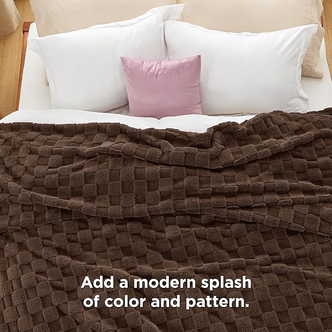Bedsure GentleSoft King Size Blanket for Bed - Super Soft Cozy Blankets for Women Men Girls, Large Fuzzy Fleece Throw for Bedroom Decor, Dark Brown,108x90 Inches