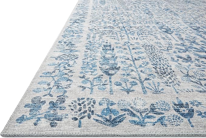 Loloi Rifle Paper Co. Maison Collection MAO-07 Blue 7'-6" x 9'-6", .19" Pile Height, Area Rug