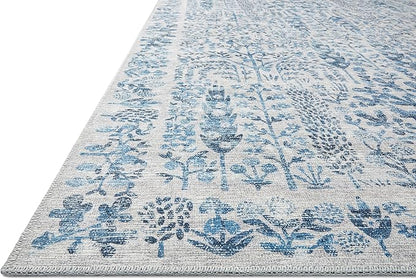 Loloi Rifle Paper Co. Maison Collection MAO-07 Blue 2'-6" x 7'-6", .19" Pile Height, Runner Rug