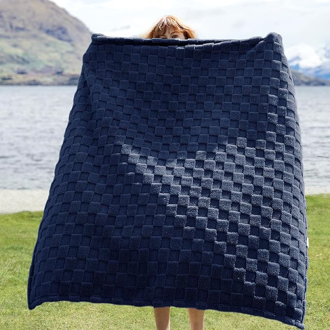 Bedsure GentleSoft Twin Blanket for Bed Navy Blue - Super Soft Cozy Blankets for Women Men Girls, Cute Fuzzy Fleece Throws for Bedroom Couch, 60x80 Inches