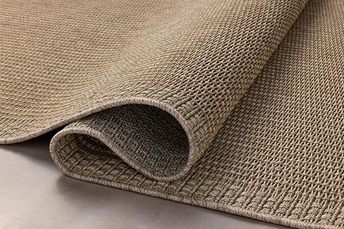 Loloi Chris Loves Julia Providence Collection PRC-02 Natural/Sand 7'-6" x 7'-6", .12" Pile Height, Indoor/Outdoor Round Area Rug