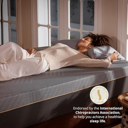 EGOHOME 12 Inch Queen Memory Foam Mattress for Back Pain, Cooling Copper Gel Bed in a Box, Foam Made in USA, CertiPUR-US Certified, Therapeutic Medium Firm, Double 60x80x12 Black