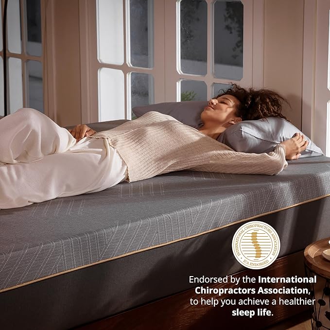 EGOHOME 12 Inch King Memory Foam Mattress for Back Pain, Cooling Copper Gel Bed in a Box, Foam Made in USA, CertiPUR-US Certified, Therapeutic Medium Firm, 76x80x12 Black