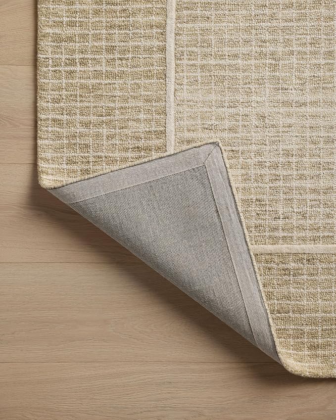 Loloi Chris Loves Julia Briggs Collection, Wheat & Ivory, 3'-6" x 5'-6" Accent Rug – Minimal Gritted Design Area Rugs for Living Room Bedroom Entryway & Hallway No Shed High Traffic Home Decor Rug