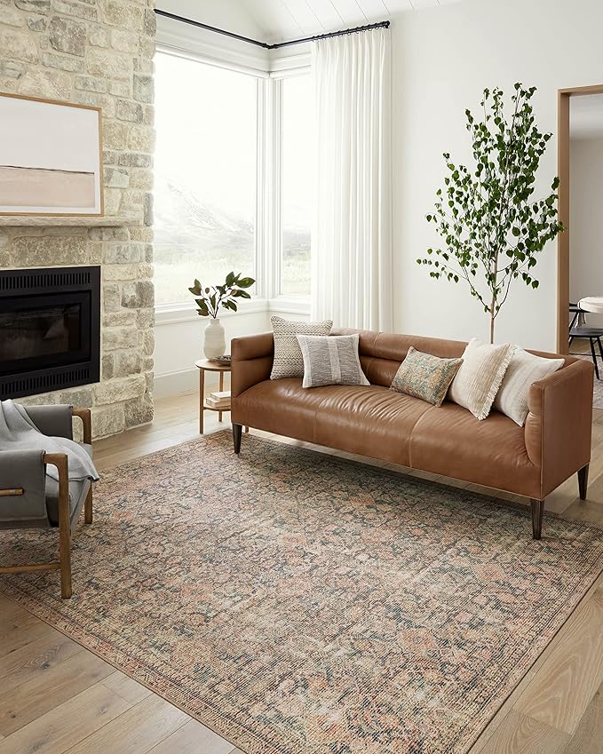 Loloi Angela Rose Aubrey Collection AUB-01 Navy/Multi 2'-6" x 9'-6", .19" Pile Height, Runner Rug