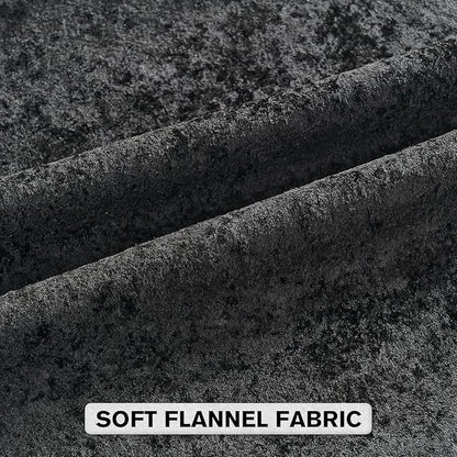 FUTEI Black Flannel Throw Pillow Covers 22x22 Inch Set of 2,Soft Dimensional Textured Cushion Cases,Modern Home Decor for Couch Living Room