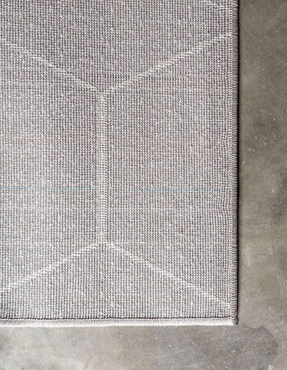 Unique Loom Trellis Frieze Collection Area Rug - Geometric (7' 10" Square, Light Gray/ Ivory)