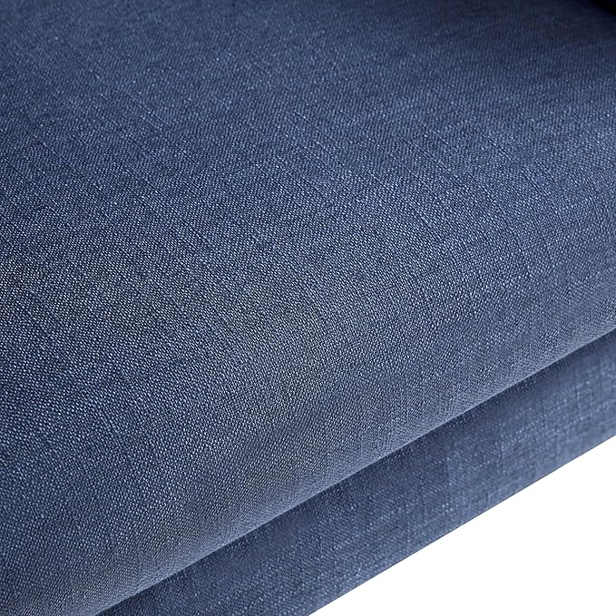 HUIMO Accent Chairs Set of 2,Upholstered Button-Tufted Linen Living Room Chairs,Mid Century Modern Armchair with Fabric,Comfy Arm Chairs for Club Living Room Reading Bedroom,Waiting Room Dark Blue