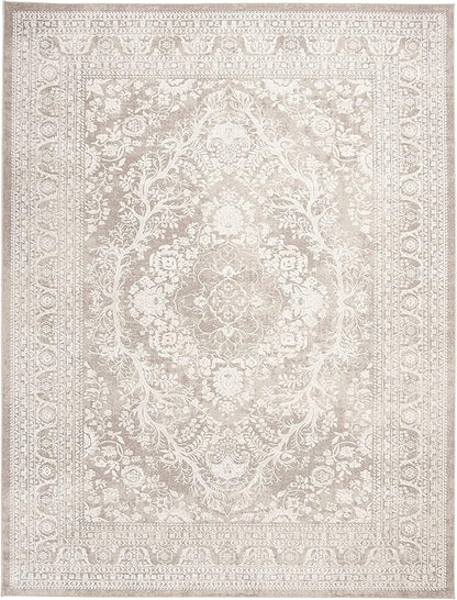 SAFAVIEH Area Rug 10' Square - Reflection Collection - Large - Beige & Cream, Non-Shedding & Easy Cleaning, Ideal for Living Room, Bedroom (RFT668A)