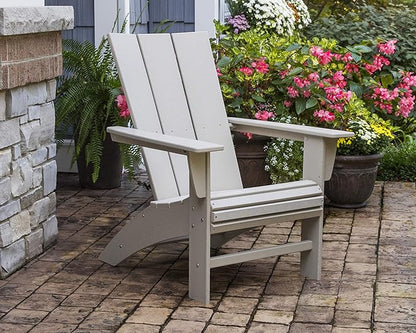POLYWOOD Modern Curveback Adirondack Chair - All Weather Adirondack Chairs, Lounge Outdoor Chairs, Adirondack Chair Wood Look, Durable Plastic