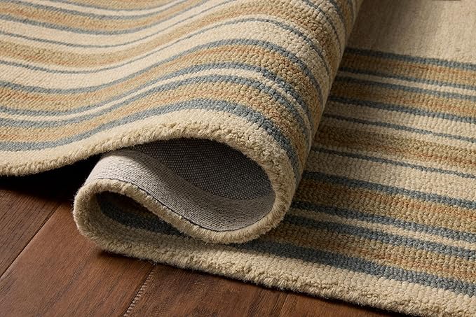 Loloi Chris Loves Julia Alfie Collection ALF-05 Natural/Multi 5'-0" x 7'-6" Area Rug Wool Neutral Living Bedroom Dining Carpet