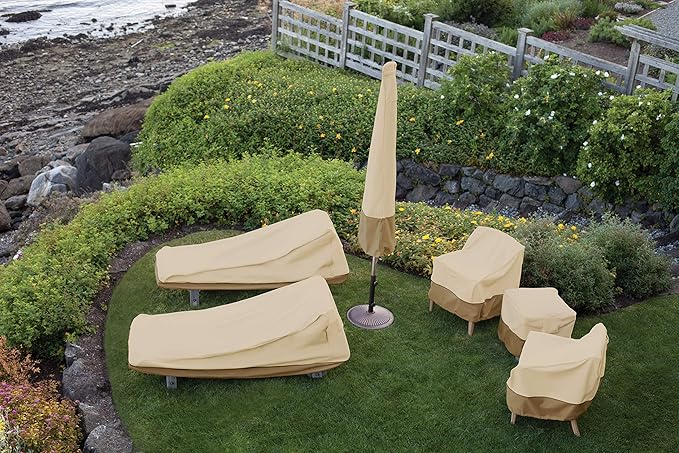 Classic Accessories 55-467-011501-00 Veranda 100" x 70" Rectangular Sectional Sofa/General Purpose, Pebble, Patio Bench Cover