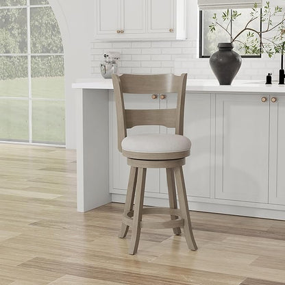 Hillsdale Arborwood Wood Counter Height Swivel Stool, Aged Greige