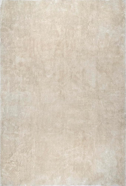 nuLOOM 6' x 9' Cozy Plush Area Rug, Machine Washable, Non-Slip, Soft Fluffy Shag Carpet for Living Room Bedroom Kids Room Nursery Home Decor, Loni Cream