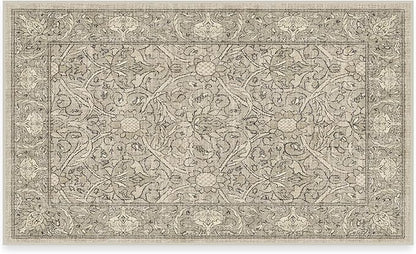 RUGGABLE x Morris & Co Washable Area Rug – Montreal Natural Stone 3x5, Stain-Resistant, Non-Slip – Small Machine Washable Rugs for Living Room, Bedroom, Hallway, Entryway & Office–with Cushioned Pad