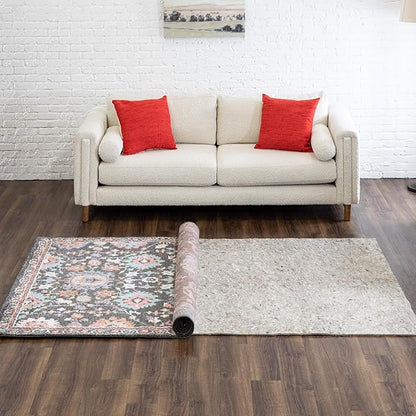 Mohawk Home 2' x 12' Non Slip Rug Pad Gripper 1/2 Thick Dual Surface Felt + Rubber Gripper - Safe for All Floors