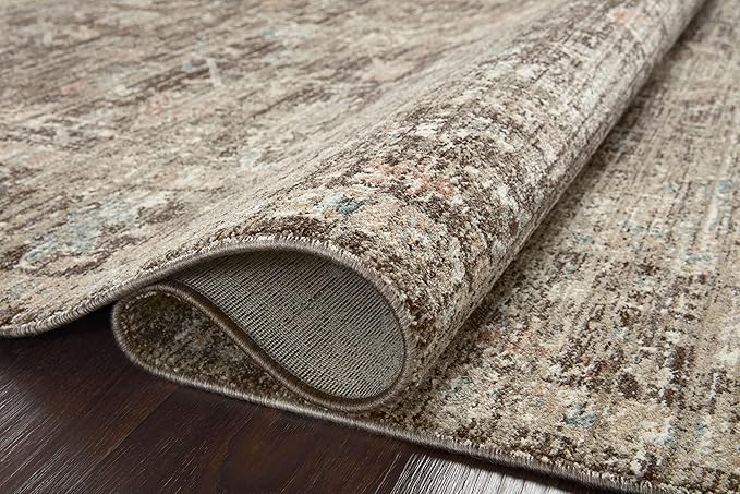 Loloi Magnolia Home by Joanna Gaines Millie Collection MIE-03 Charcoal/Dove 11'-6" x 15'-7", .25" Pile Height, Area Rug