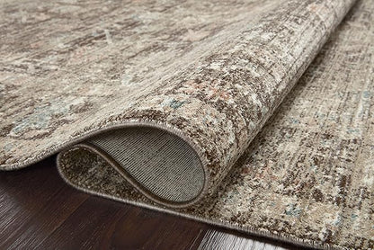 Loloi Magnolia Home by Joanna Gaines Millie Collection MIE-03 Charcoal/Dove 11'-6" x 15'-7", .25" Pile Height, Area Rug
