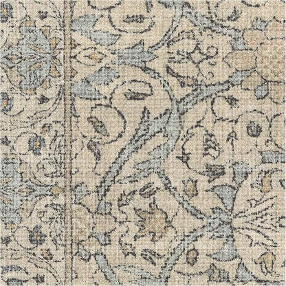 RUGGABLE x Morris & Co Washable Area Rug – Montreal Natural Blue 9x12, Stain-Resistant, Non-Slip – Large Machine Washable Rugs for Living Room, Bedroom, Hallway, Entryway & Office–with Standard Pad