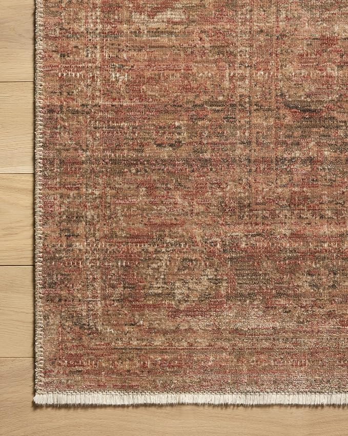 Loloi Amber Lewis Molly Collection MOL-09 Brick/Bark 9'-6" x 13'-6" Low Pile Area Rug
