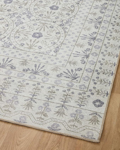 Loloi Rifle Paper Co. Maison Collection MAO-03 Rosette Ivory 3'-0" x 3'-0" Round, .19" Pile Height, Accent Rug