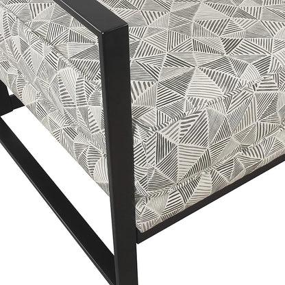 HomePop Modern Metal Frame Accent Chair Home Décor|Accent Chairs for Living Room & Bedroom - Gray Lines