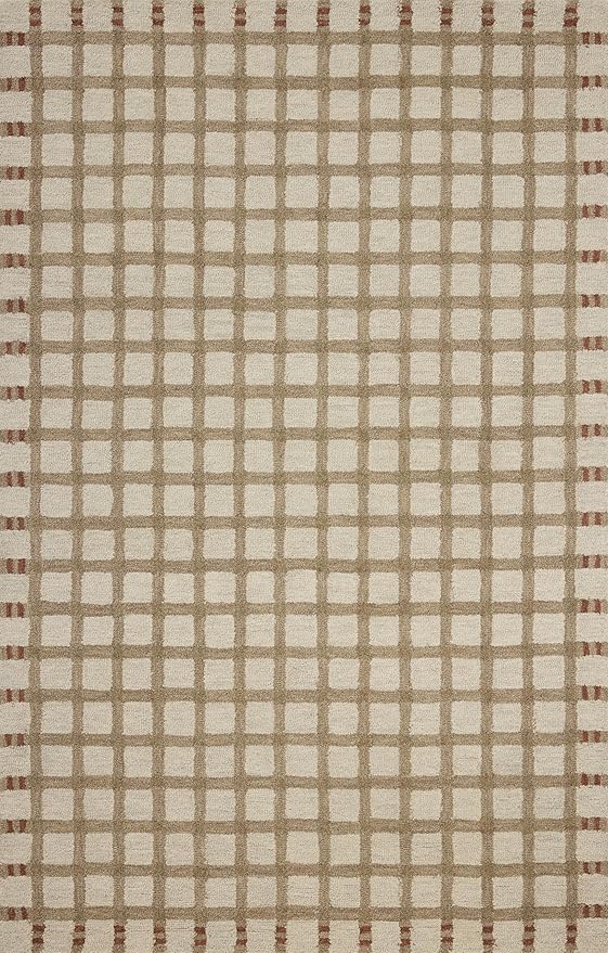 Loloi Magnolia Home by Joanna Gaines Waylon Collection WAY-02 Natural/Rust 2'-3" x 3'-9" Accent Rug