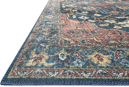Loloi II Skye Collection SKY-08 Denim/Brick 2'-6" x 7'-6" Runner Rug